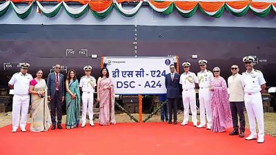  भारतीय नौसेना को मिला पांचवां गोताखोरी सहायक पोत, डीएससी ए-24 का कोलकाता में जलावतरण